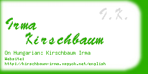 irma kirschbaum business card